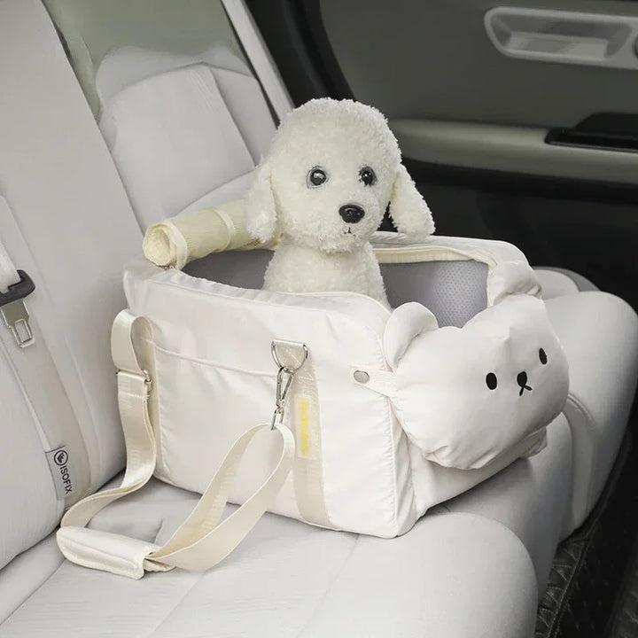 Pet Car Seat & Carrier – Armrest Booster with Strap for Dogs & Cats