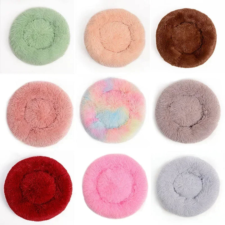 Calming Donut Pet Bed – Plush Round Sofa for Cats & Dogs