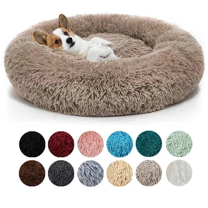 Calming Donut Pet Bed – Plush Round Sofa for Cats & Dogs