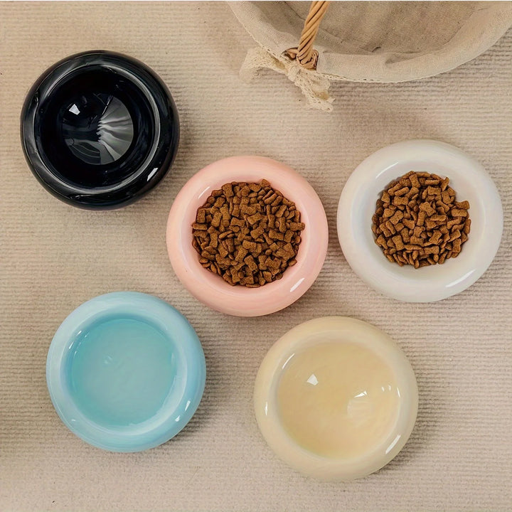 Ceramic Donut Cat Bowl – Non-Slip, Anti-Fall, Stylish Food Dish 🐾
